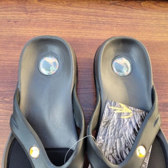 Hawaiian Jellys Ultra Comfort O'o Black Lava  Unisex Flip Flop Sandal Sz… - Picture 4 of 16